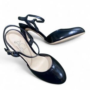 AGL Women's black Italian Leather Heels